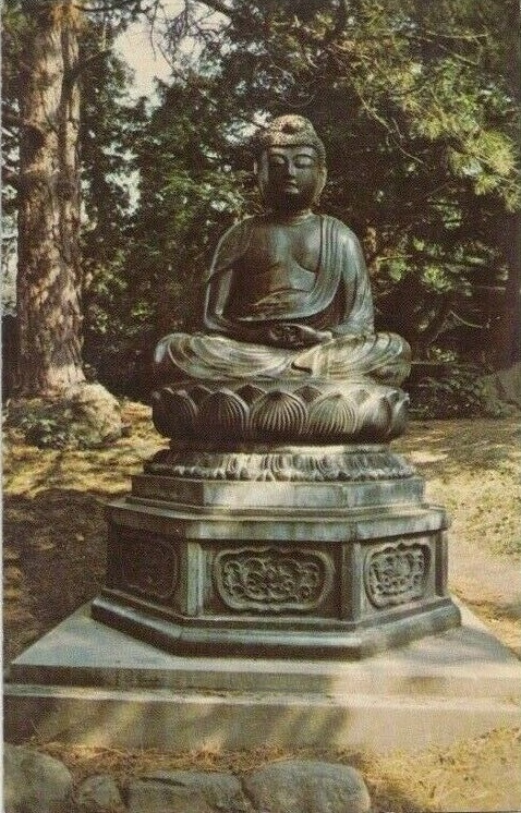 Sonnenberg Gardens Buddha Vintage Postcard