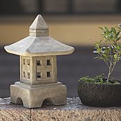 Stone Japanese Garden Lantern Ash Oki-gata for sale by Oriental Furnishings